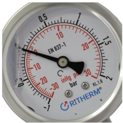 MANOVACUÓMETRO ANÁLOGO CON CONEXIÓN VERTICAL CARÁTULA DE 4″ Ref.: 1320