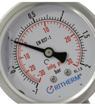 MANOVACUÓMETRO ANÁLOGO CON CONEXIÓN VERTICAL CARÁTULA DE 4″ Ref.: 1320
